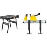 Stanley FatMax klappbare Werkbank (bis 455kg belastbar, mit Metallbeinen für höchste Stabilität, große Arbeitsfläche, mit praktischem Tragegriff, für schnellen Aufbau) & Schnelle Schraubstock