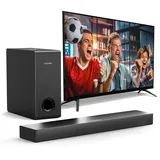 ULTIMEA Soundbar für TV Geräte, Spitzenleistun 160W, BASSMAX, 2.1 TV Soundbar mit Subwoofer, 5.3 Bluetooth PC Sound Bar TV Lautsprecher, 3 EQ, Arbeitet mit HDMI/Optisch, Ultra-Schlank-Serie Nova S40