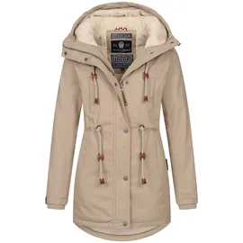 Navahoo Damen, Winterjacke mit Teddyfell Winter Jacke warm gefüttert B991 [B991-Ireliaa-Beige-Gr.XS] - XS