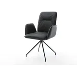 DELIFE Esszimmerstuhl Vinja-Flex Echt-Leder Schwarz Kreuzgestell konisch Schwarz, Esszimmerstühle