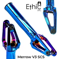 Ethic DTC Merrow V3 Stunt-Scooter Gabel SCS 187g Chrome Blau