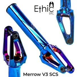 Ethic DTC Merrow V3 Stunt-Scooter Gabel SCS 187g Chrome Blau