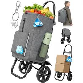 HOMECALL Einkaufswagen 4-in-1 grau