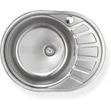 NINDO Stabilo-sanitaer - Edelstahl Rundspüle `Calypso Sl' - mit rechtsseitiger Abtropffläche