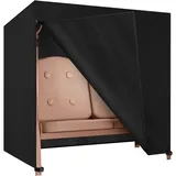 Dokon Hollywoodschaukel Abdeckung 2 Sitzer Schwarz 600d Oxfordgewebe