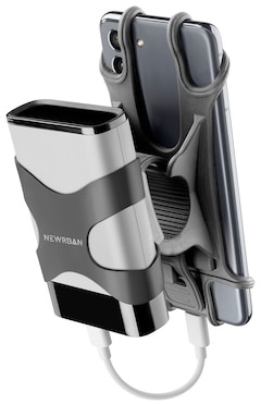 Newrban Handy Lenkradhalterung mit Powerbank Case Black
