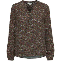 OXMO OXElvy Damen Bluse Langarm mit V-Ausschnitt, Größe:40, Farbe:Burnt Orange Mix (201486) - 40