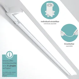 ledscom.de LED Unterbau-Leuchte LIWO 3er Set 91cm schwenkbar weiß