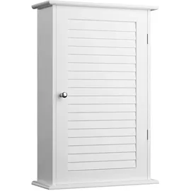 Bakaji Schrank Schrank für Badezimmer, Wand, Einzeltür, Zwei Etagen, modernes Design, platzsparend, Innenregale, Holz, Farbe: Weiß, Maße: 40 x 6 x 60 cm