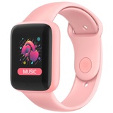 Smartwatch, 1,4 Zoll Smartwatch für Damen & Herren, Fitness Tracker mit Herzfrequenz- und Schlafüberwachung, Schrittzähler, Musikwiedergabe, IP67 wasserdichte Fitnessuhr (PINK)