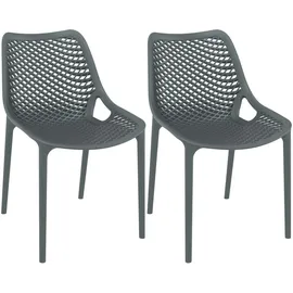 CLP Gartenstuhl Air 50 x 50 x 82 cm grau 2 St.