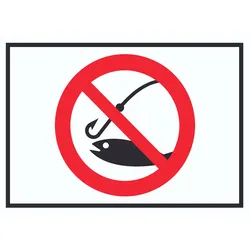Angeln verboten Symbol Schild A4 (210x297mm)