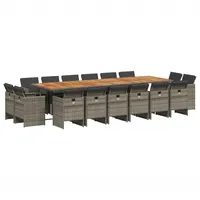vidaXL Garten-Essgruppe 17-tlg. Grau