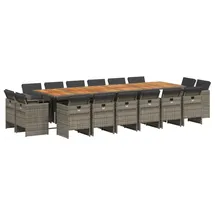 vidaXL Garten-Essgruppe 17-tlg. Grau