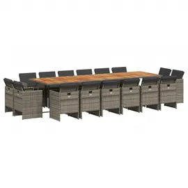 vidaXL Garten-Essgruppe 17-tlg. Grau