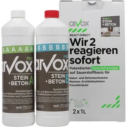 Arvox Pro Stein + Beton 2-Komponenten-Reiniger 2 x 1 Liter Set