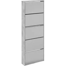 vidaXL Schuhschrank mit Spiegel 63 x 17 x 169,5 cm betongrau / grau