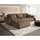 cornero Eckcouch 3-Sitzer Textil L-Form Braun
