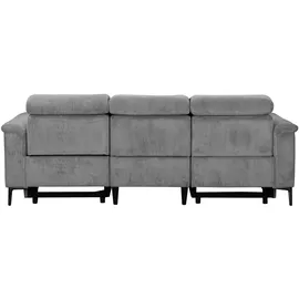 OTTO home 3-Sitzer OTTO HOME "LUND Cord, B. 222cm, manuelle/elektrische Relaxfunktion in 2 Sitzen", grau, B:222cm H:97cm T:100cm, 100% Polyester, Sofas, USB-C bei elektrischer Ausführung, Kopfteilverstellung, Topseller
