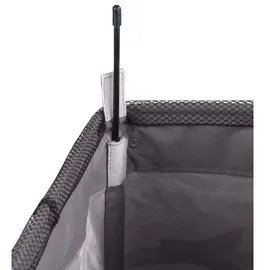 Wenko Wäschekorb Quadro Grau, mit Rollen, aus Polyester, 40 x 60 x 33 cm grau/schwarz - Grau/Schwarz