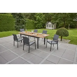 LC Garden Unicamo Ausziehtisch 180 x 90 x 75 cm Aluminium/Teak Natur