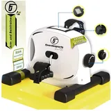 Fjoerdesports Heimtrainer Mini-Heimtrainer, Arm- und Beintrainer, Bewegungstrainer (Seniorentrainer, Trainieren im Home Office, besonders leise, verstellbarer Widerstand, Fitness, Workout, rutschfeste Standfüße, 100 kg max. Benutzergewicht, Pedaltrainer, Riemenantrieb, Seniorentrainer, LCD-Display), LCD-Display, Fitnesstraining, Training am Schreibtisch weiß