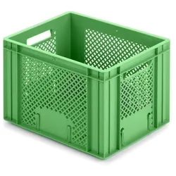 PROREGAL 5x Eurobehälter Obst- und Gemüsekasten | HxBxT 27,2x30x40cm | 26 Liter | Grün | Obst-Gemüsekiste, Obstkorb, Transportbox