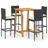 vidaXL Gartenbar Set 5-tlg. Schwarz