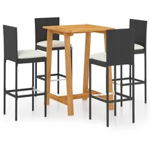 vidaXL Gartenbar Set 5-tlg. Schwarz