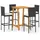 vidaXL Gartenbar Set 5-tlg. Schwarz