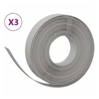 vidaXL Rasenkanten 3 Stk. Grau 10 m 10 cm Polyethylen