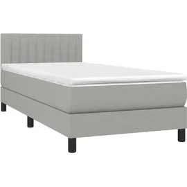 vidaXL Boxspringbett 100 x 200 cm Hellgrau