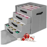 Relaxdays Aufbewahrungsbox Weihnachtskugel 36,5 x 40 x 36,5 cm 1-tlg. grau