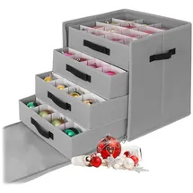 Relaxdays Aufbewahrungsbox Weihnachtskugel 36,5 x 40 x 36,5 cm 1-tlg. grau