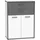 Forte "Keflav", weiß (weiß, uni wolfram grau, B:84,5cm H:115,1cm T:41,5cm, Holzwerkstoff, Sideboards, Kommode, Breite 84,5 cm
