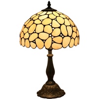 Uziqueif Tiffany Tischlampe, 12 Zoll Tiffany Style Lampe, Lampenschirm Glas, Modern Art Deco Lampe, Tischlampen für Schlafzimmer Nachttischlampe Office