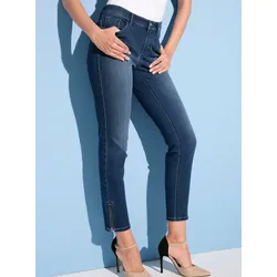 Stretch-Jeans ASCARI, Damen, Gr. 46, Normalgrößen, blau (blau, schwarz), 50% Baumwolle, 40% Lyocell, 7% Elastomultiester, 3% Elasthan, unifarben, lang, Jeans, Topseller