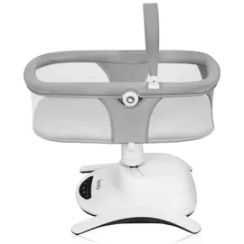 lionelo - Babywippe mit Melodie 2-in-1 BELLA Grey Concrete + Fernbedienung - Weiß/Grau