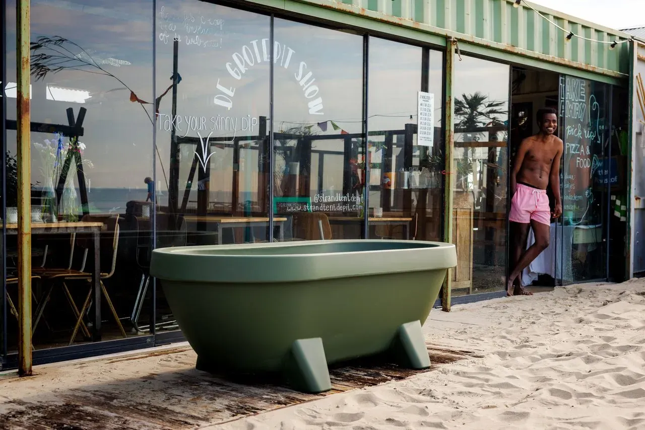 Riho Gartentub freistehende Gartenbadewanne - oliv grün
