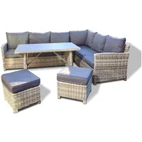Home Deluxe Rattan Sitzgruppe Bahia 6-tlg. anthrazit