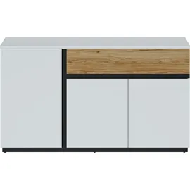 Home Affaire Sideboard Novena 154,8 x 87,6 x 40 cm Alpinweiß / Catania Eiche / Schwarz