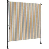 vidaXL Außenrollo Gelb und Weiß 150x270 cm Stoff und Stahl