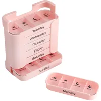 Tablettenbox 7 Tage Tabletten Organizer Medikamentenbox 7 Tage Pillendose 7 Tages Pillenbox 4 Fächer 28 Fächer Turm-Schubladensystem mit sicherem Verschluss, Tablettendose 7 Tages Morgens Mittags