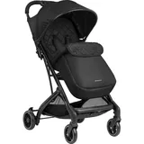KIKKABOO Kinderwagen Miley mit Fußsack, Fußstütze verstellbar, klappbar, Korb schwarz gemustert