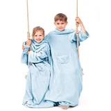 Kinderdecke Ärmeldecke Lazykids für Kinder - Kuscheldecke mit Ärmeln, DecoKing blau
