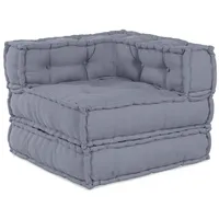 vidaXL Sitzpuff Modular Grau 70 x 70 x 56 cm Stoff