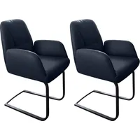 W.Schillig Freischwinger ole Leder blau 2er Set
