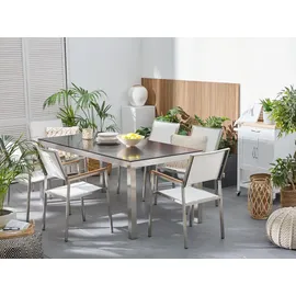 Beliani Gartenmöbel-Set, schwarz weiß Grosseto