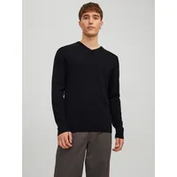 JACK & JONES Essential Basic Knitted Pullover Mit V-ausschnitt Black M
