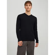 JACK & JONES Essential Basic Knitted Pullover Mit V-ausschnitt Black M